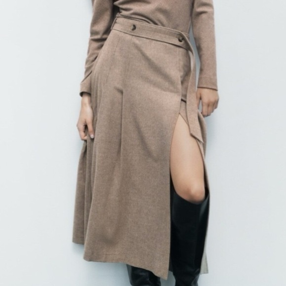 Zara Wool Blend Midi Skirt M NWT 9177/416